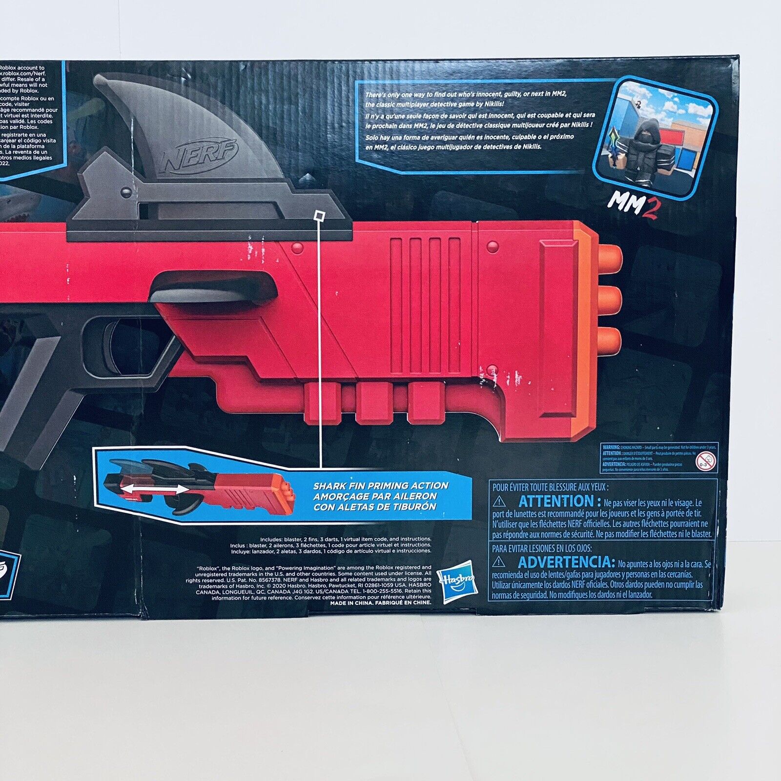 Brand New Hasbro Nerf Mega Roblox MM2 Shark Seeker With In Game