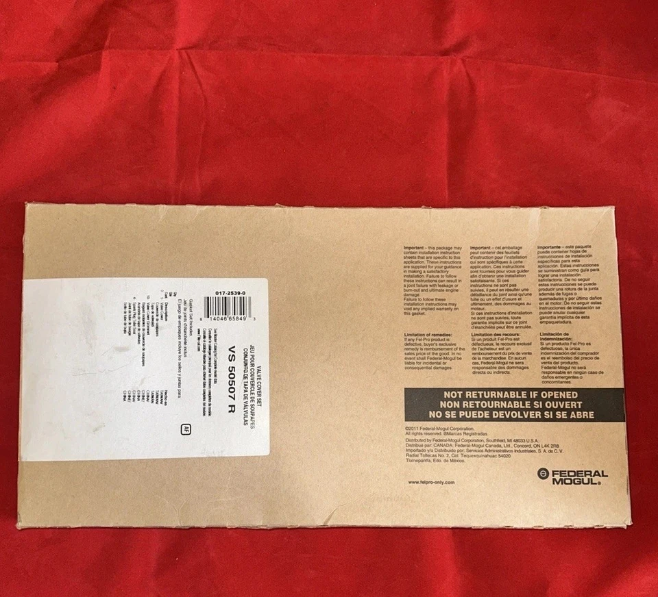 Felpro VS 50507 R 阀盖垫片 适用于 2000 - 2005 道奇 Neon 2.0L — 第 2/3 张图片