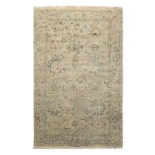 LoomBloom 3'4''x5'4'' Hand Knotted Wool Gray Distress Oushak Transitional Rug