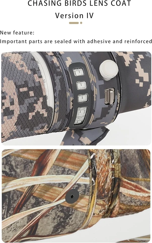 Capa de lente de camuflaje Chasing Birds para Canon RF 200-800mm F6.3-9 IS USM Foto 3 de 4