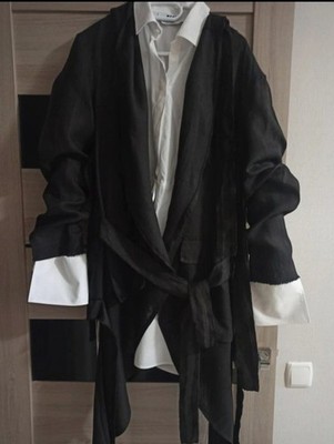 La Haine Inside Us   Avantgarde Linen Cardigan / Coat with Hood   Size M