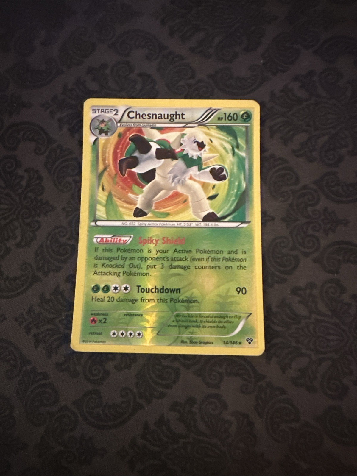 Chesnaught 14/146 2014 XY Base Set Pokemon Card Reverse Holo Rare
