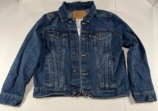 Levi  s Kids Denim Trucker Jacket Blue Size M 10-12 Classic Jean Coat A13