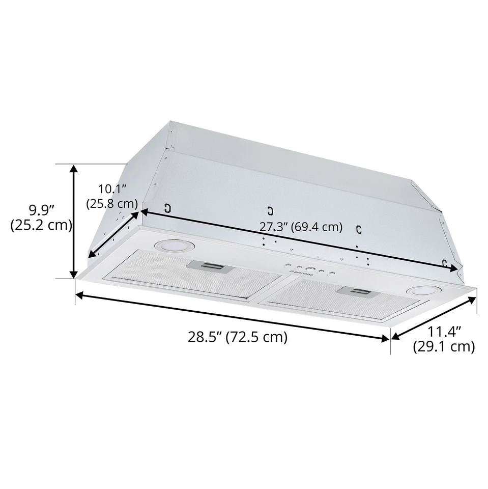28" Inserta Chef II 600 CFM Ducted Insert Range Hood - Image 2 of 4