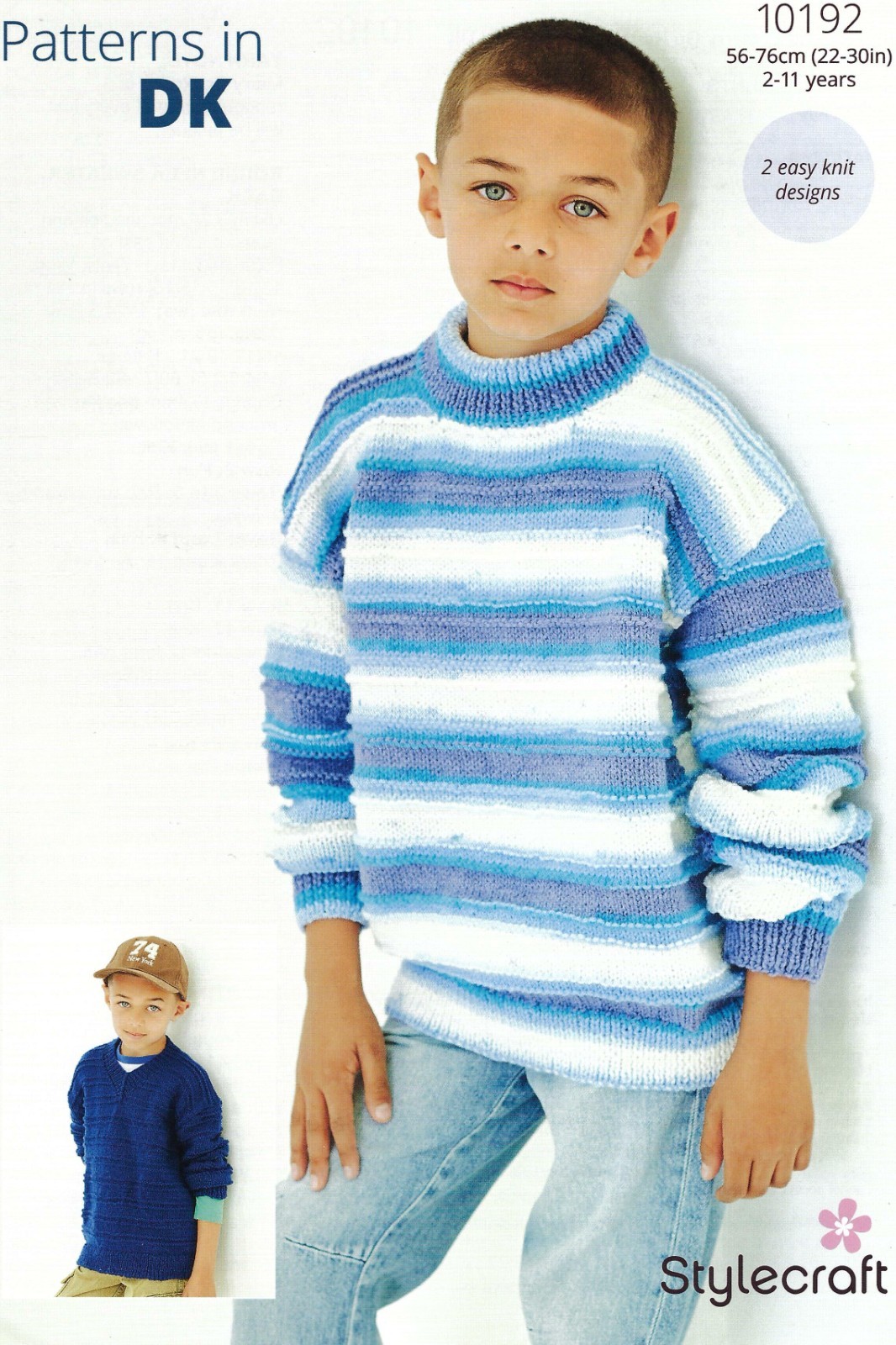 Stylecraft DK Knitting Pattern - 10192 Children's Sweaters (2 Easy Knit Designs)