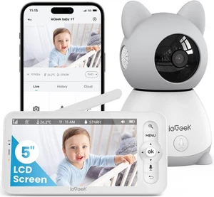 ieGeek Baby Monitor with 5" HD Screen, 2K Camera & Night Vision – WiFi/No-WiFi