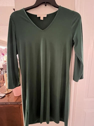 Abito donna Michael Kors elegante verde smeraldo catene oro taglia media