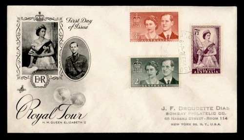 DR WHO 1954 AUSTRALIA FDC QEII ROYAL TOUR ARTCRAFT CACHET COMBO M69283