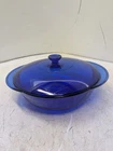 Vintage Anchor Hocking 2qt Glass Serving Casserole Bowl Cobalt Blue With Lid