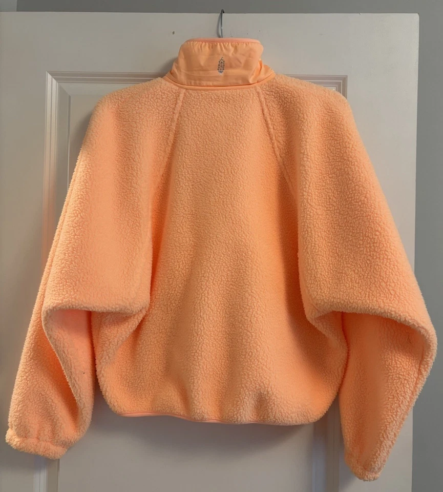 Free People FP Movement Hit The Slopes Fleece Jacket, Neon Clementine, Size XS - Image 2 of 4