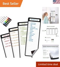 Magnetic Dry Erase List Board - 4"x12" Multifunctional List Board for Fridge ...