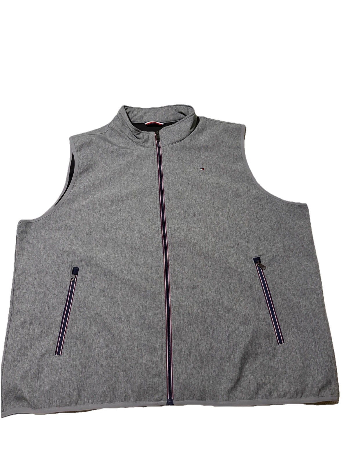 Tommy Hilfiger Mens 3XL Gray Soft Shell Vest Full Zip Lightweight Jacket
