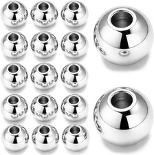 100 Pcs No Tarnish Stainless Steel Beads for Jewelry Making (Silver, 6Mm)