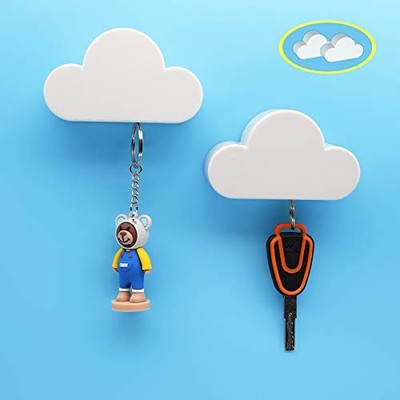 Meyerascal 2PCS White Cloud Magnetic Key Holder for Wall, Strong Z White