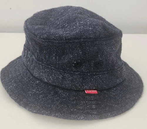 SS14 Supreme Loro Piana French Terry crusher Navy bucket hat Blue Vintage 2014