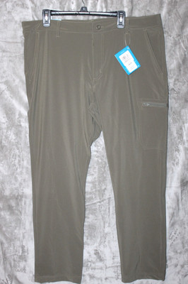 Men's Columbia Tech Long Omni Shield Active Fit Pants Zip Pockets 38 x 32 Green