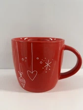 Starbucks Coffee Mug Cup Red Christmas Holiday Ornament Heart Ceramic 14 oz Cup