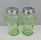 Vintage Uranium Depression Glass Hazel Atlas Salt & Pepper Shakers