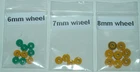 Assortment of 6, 7, and 8 mm plastic wheels for Lesney Matchbox models w/ tyres