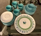 UNUSED Melamine dinnerware set vintage 60’s Butterfly 42 pcs. 5 pc svc. for 8 — photo 3