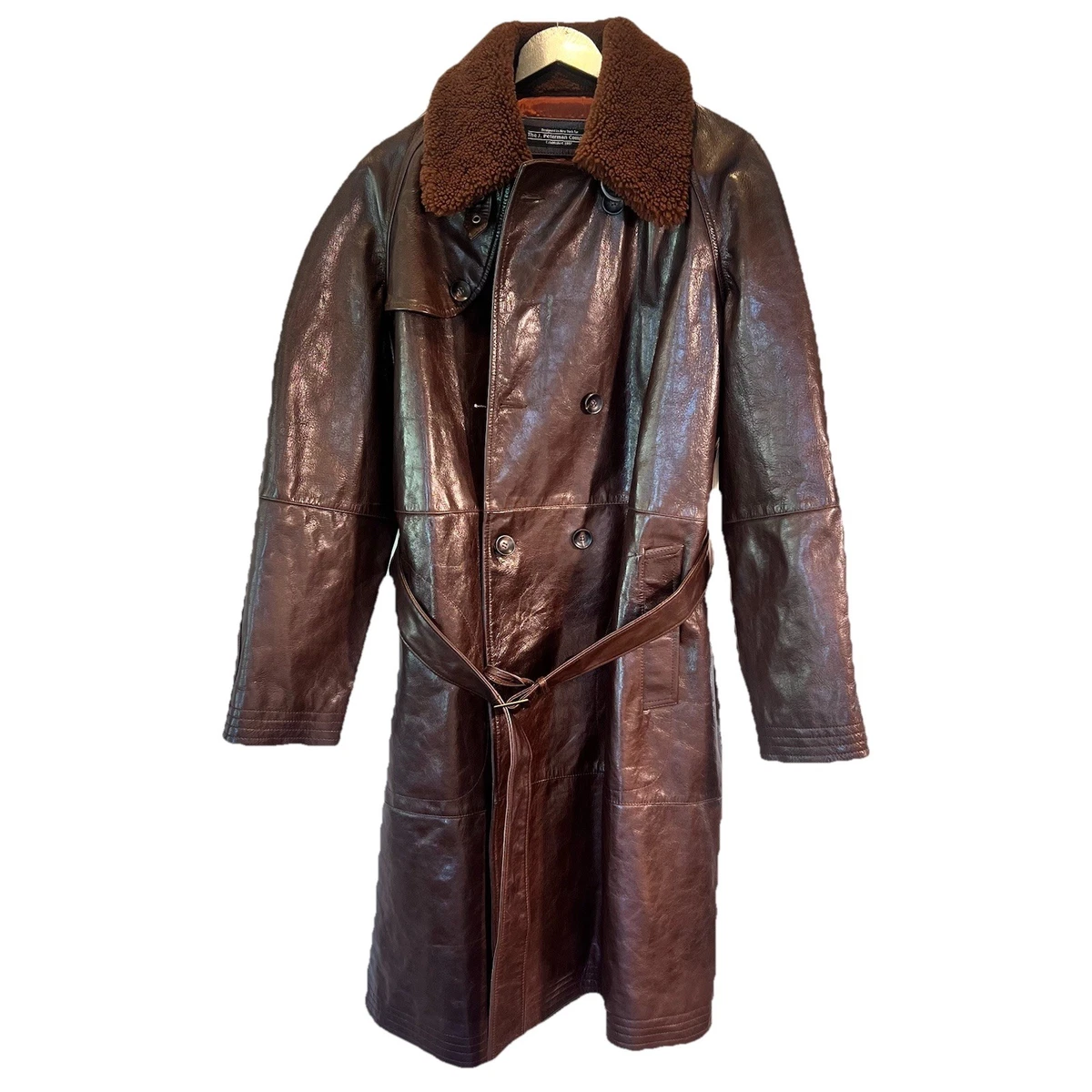 Vintage Leather Trench Coat In Men's Coats & Jackets for sale | eBay