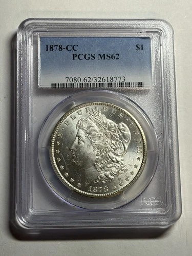 1878-CC Morgan Silver Dollar PCGS MS62 Blast White Better Date CC