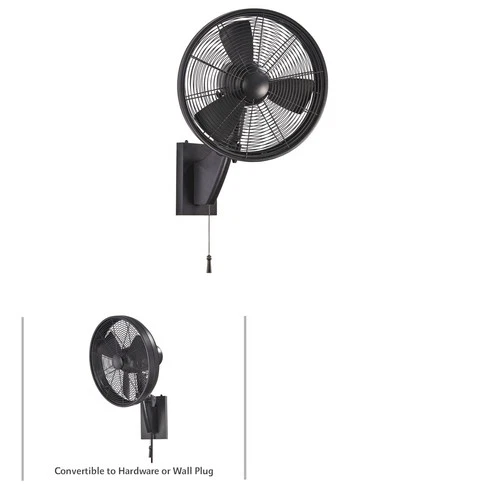 MinkaAire Anywhere Black 15" Diameter 3 Speed Indoor / Outdoor Wall Mount Fan - Picture 5 of 8