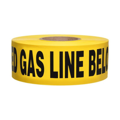 Presco Underground Non-Detectable Tape: 3 in. x 1000 ft. CAUTION BURIED GAS LINE