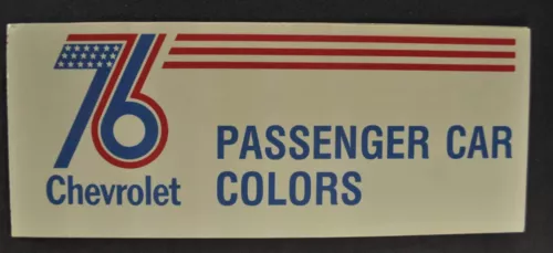 1976 Chevrolet Paint Chip Color Brochure Camaro Caprice Chevelle Nova Wagon 76