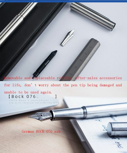 TITANER TC4 Titanium Alloy Tactical Business Fountain BOCK Triple 076 Nib Pen - 第 10/15 張圖片