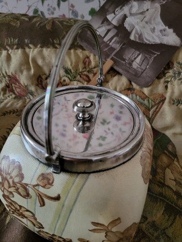 Doulton Burslem BISCUIT BARREL Porcelain Slater's Pat 1879 Silver Bail Handle - Foto 18 di 19