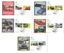 3317/26+ FDC  5 ENVELOPPES 1er JOUR CEF. COLLECTION JEUNESSE VOITURES ANCIENNES.