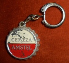 Porte-clés key ring Métal Bière AMSTEL HOLLAND BEER  -- CERVEZA - CAPSULE