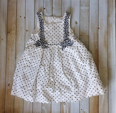 Wunderschönes Mayoral schickes Leinenkleid mit Tupfen und Streifen 18-24M