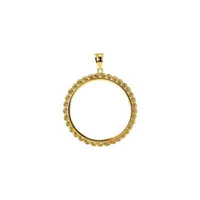 14K Rope Coin Frame for United States $20.00 Pendant 34.3x2.4 mm ...