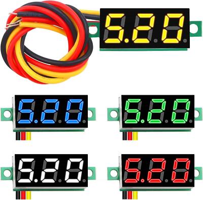 5 Stück DC 0-100 V Messgerät Tester 0,28, 3 Drähte Mini Digital LED Voltmeter Anzeige