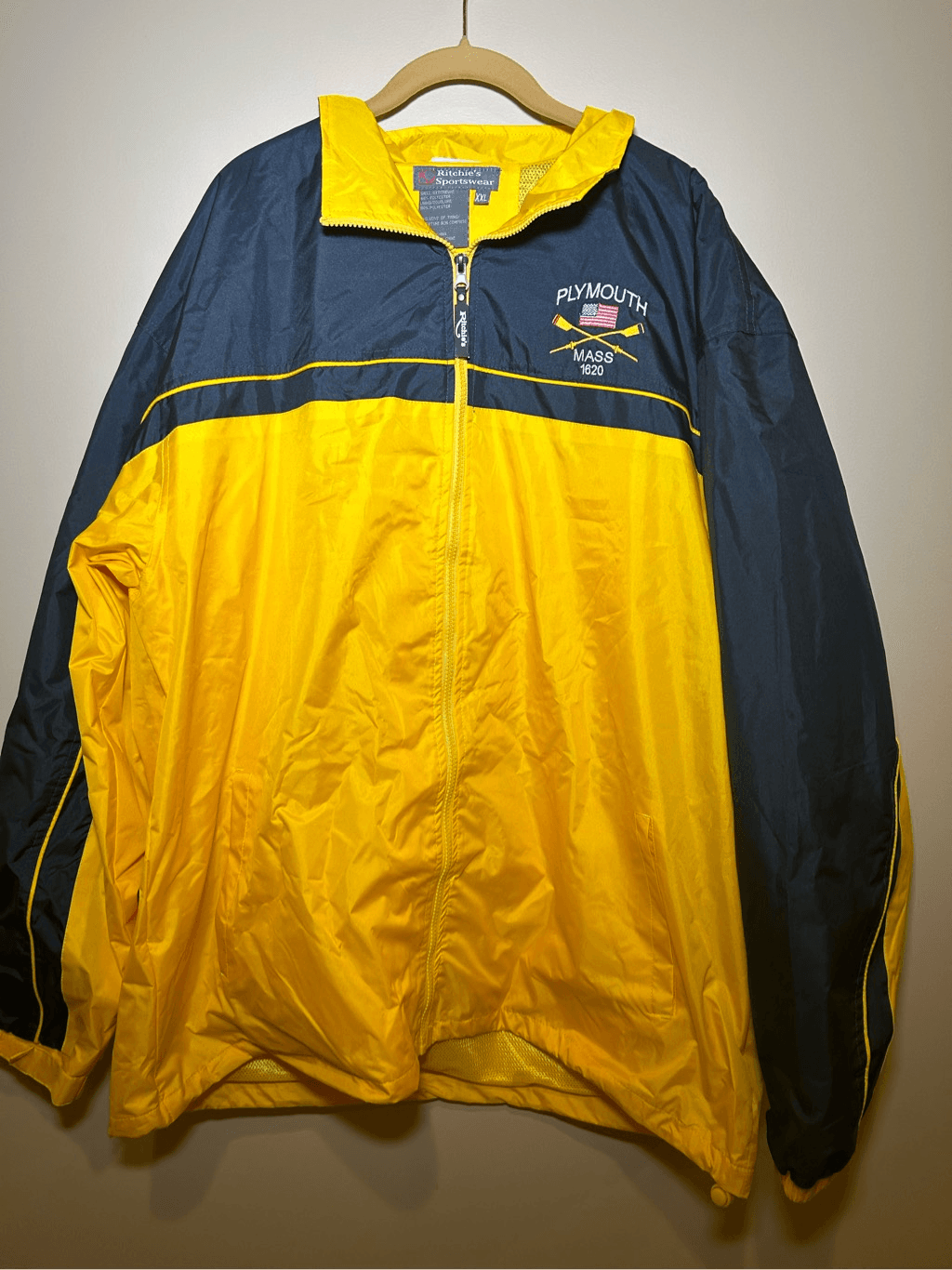 Kenpo Boston Mass Yellow Blue Rowing Jacket Windbreaker Nautical eBay