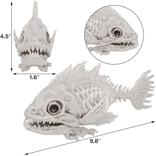 3 Pack Skeleton Fish Halloween Decor, Animals Skeleton Decorations