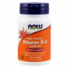 Vitamin D-3 2000 IU 30 Softgels By Now Foods