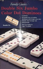  Double Six jumbo Color Dot Dominoes 1994 Board Game Pressman Toy 3225 fast S/H