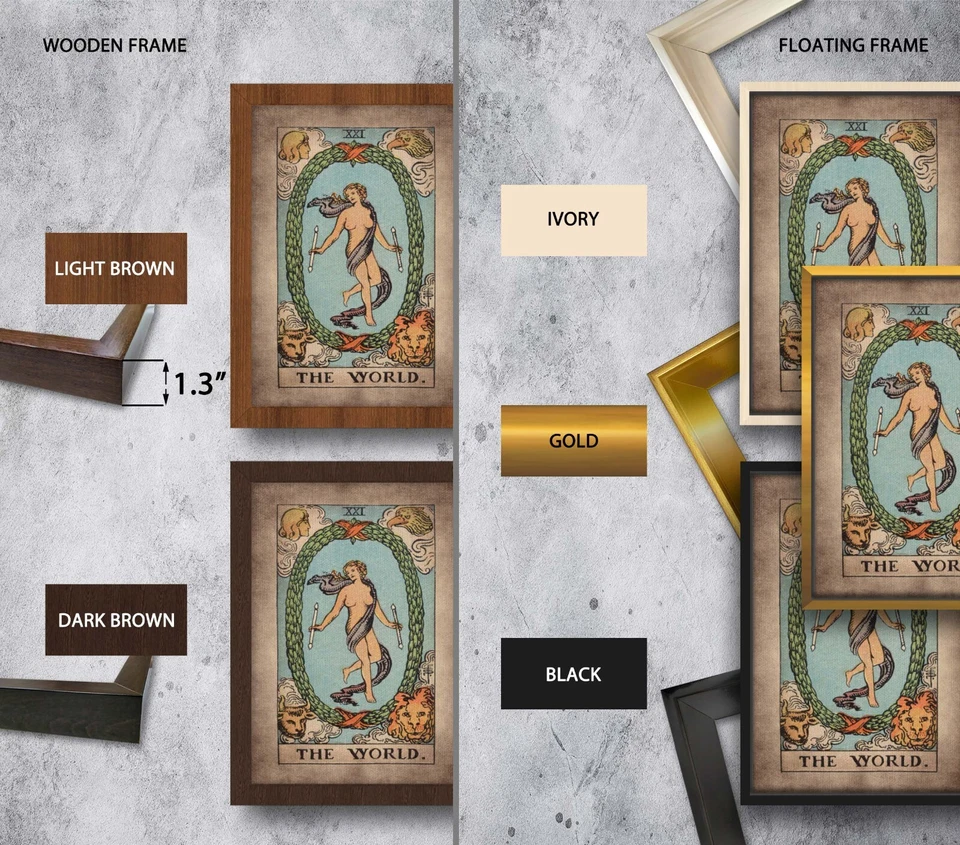 Tarot Card The World framed canvas print or poster Magic vintage wall Home Decor - Image 4 of 4