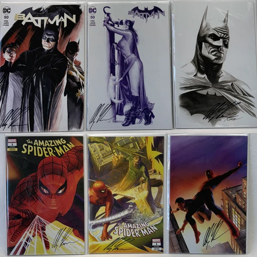 ASM #1  & Batman #50 (2018) Alex Ross SDCC Signed Complete SET OF 6 wCOA LTD 100