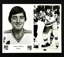 1978-79 New York Rangers NHL Hockey Carol Vadnais #5 Defenseman VTG Press Photo