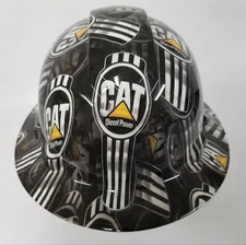 full brim hard hat custom hydro dipped IN CAT DIESEL POWER USA TRUCKS GET SOME