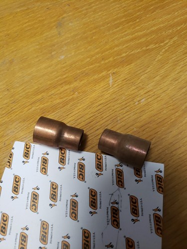 2 Pack New Copper Reducer Coupling 1/2" x 3/8" Plumbing Fitting