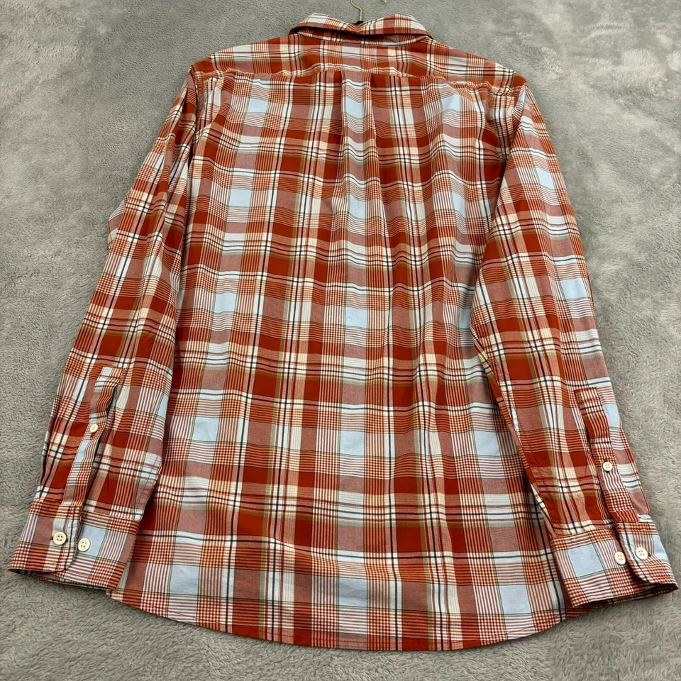 Camisa Georg Roth Los Angeles Para Hombre M Naranja Cuadros Algodón Abotonada Pura Comodidad Foto 2 de 4