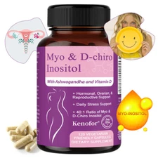 Myo-Inositol D-Chiro Inositol Supplement Hormonal Balance Support 120 pills