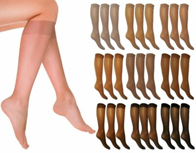 Transparente kniehohe Pop Socken Damen Komfort Top 15 Den Socken (6 oder 9 Paar)