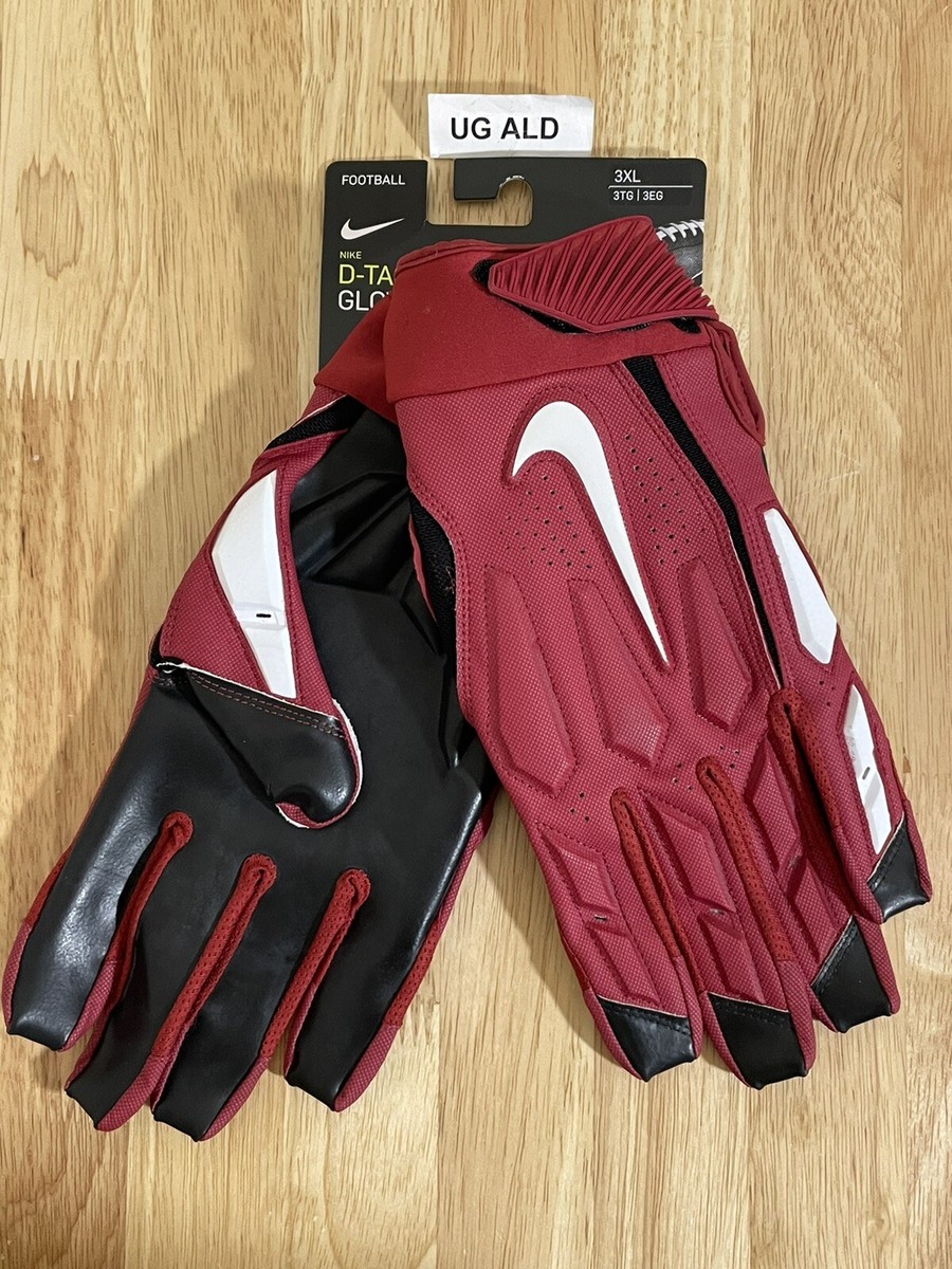 Nike D-Tack 6.0 Padded Dark Red Lineman Football Gloves Size 3XL
