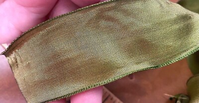 vintage viscose rayon trim ribbon 1.5'' gold moss 1yd made in France